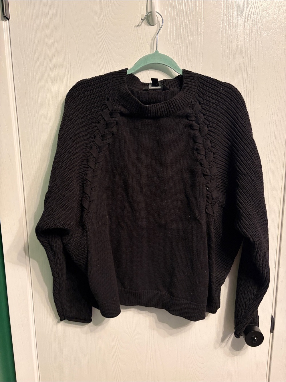 Simply Vera Verawang Black Women's Knit Crewneck Sweater size XL